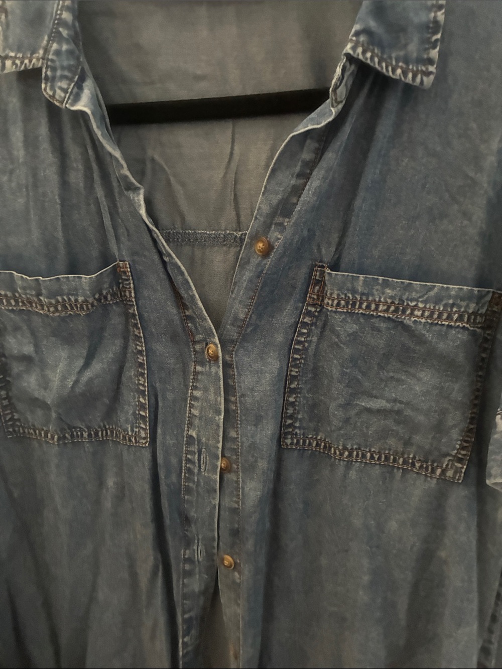 Jane and Delancey Light Blue Denim Button-Front Shirt - Picture 4 of 4